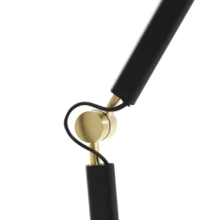 Vloerlamp Lucande Marvaine, zwart/goudkleurig, verstelbaar