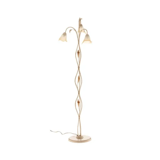 Vloerlamp Lucrezia in ivoor met bloemenkap