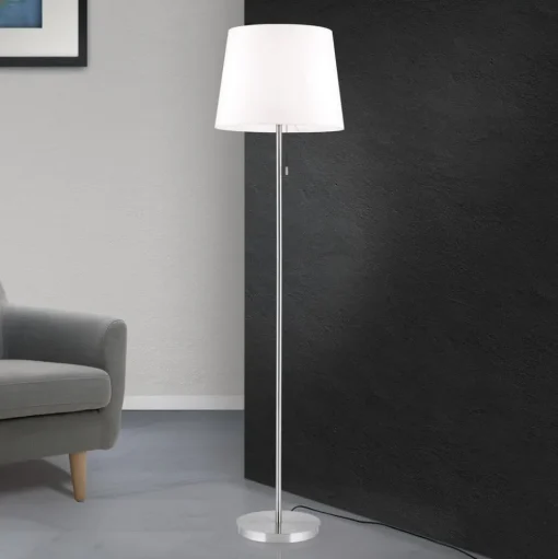 Vloerlamp Ludwig, mat nikkel