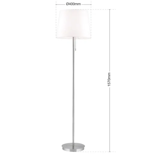 Vloerlamp Ludwig, mat nikkel