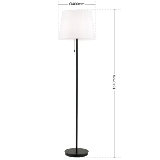 Vloerlamp Ludwig, mat zwart