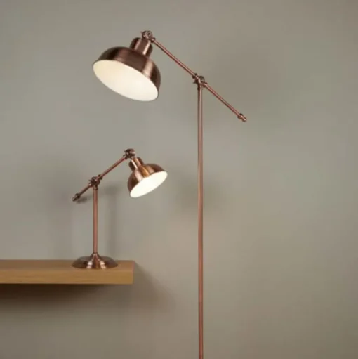 Vloerlamp Macbeth van metaal in trendy koper