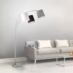 Vloerlamp Melvin, 3-lamps, zwart/grijs/wit