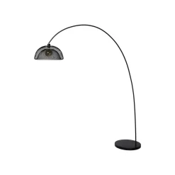 Vloerlamp Mesh, zwart, booglamp