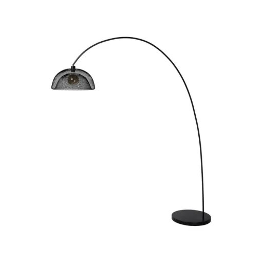 Vloerlamp Mesh, zwart, booglamp