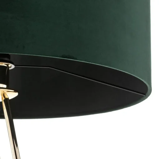 Vloerlamp Monaco, driepoot goud, groen fluweel