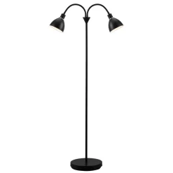 Vloerlamp Ray met 2 lichtbr. uit zwart metaal