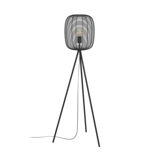 Vloerlamp Rinroe, hoogte 140,5 cm, zwart, staal