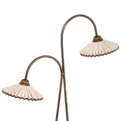 Vloerlamp Rosina met twee keramische kappen