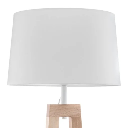 Vloerlamp Sacha LS van hout en textiel, wit