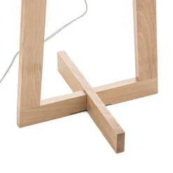 Vloerlamp Sacha LS van hout en textiel, wit