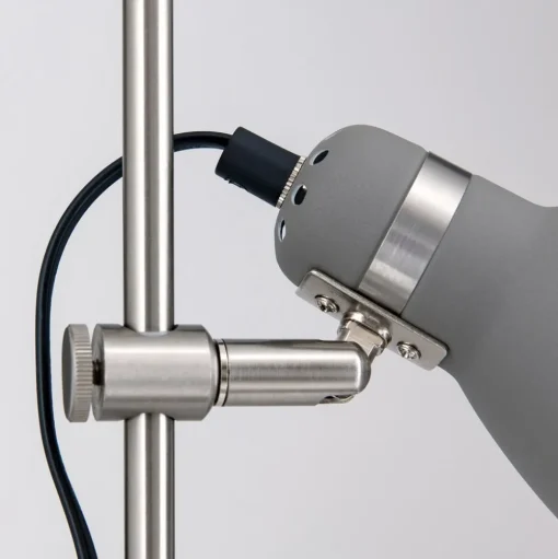 Vloerlamp School met twee spots, grijs