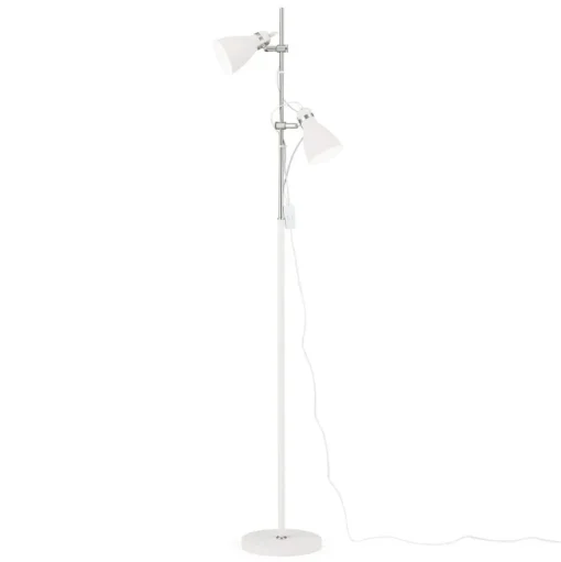 Vloerlamp School met twee spots, wit