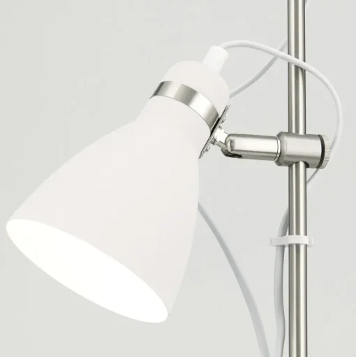 Vloerlamp School met twee spots, wit