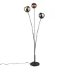 Vloerlamp Sheldon met drie glas-bolkappen