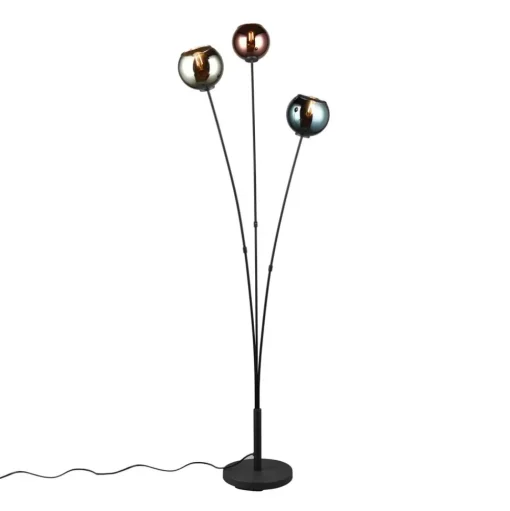 Vloerlamp Sheldon met drie glas-bolkappen
