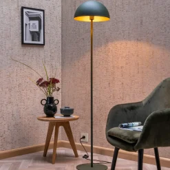 Vloerlamp Siemon van staal, Ø 35 cm, groen