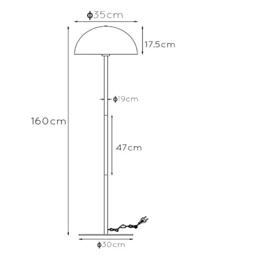 Vloerlamp Siemon van staal, Ø 35 cm, groen