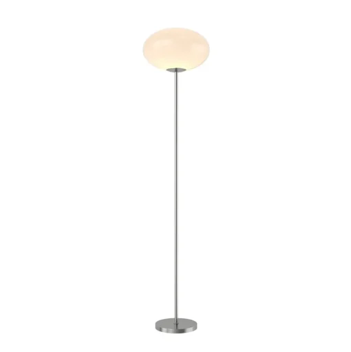 Vloerlamp Sonika, 175 cm, nikkelkleurig, glas, E27