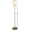 Vloerlamp Sphere in messing antiek met glasbol