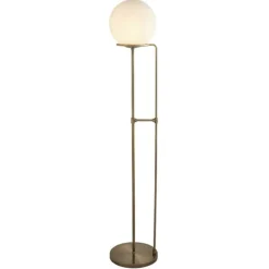 Vloerlamp Sphere in messing antiek met glasbol