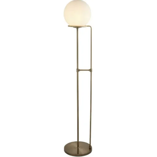 Vloerlamp Sphere in messing antiek met glasbol