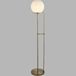 Vloerlamp Sphere in messing antiek met glasbol
