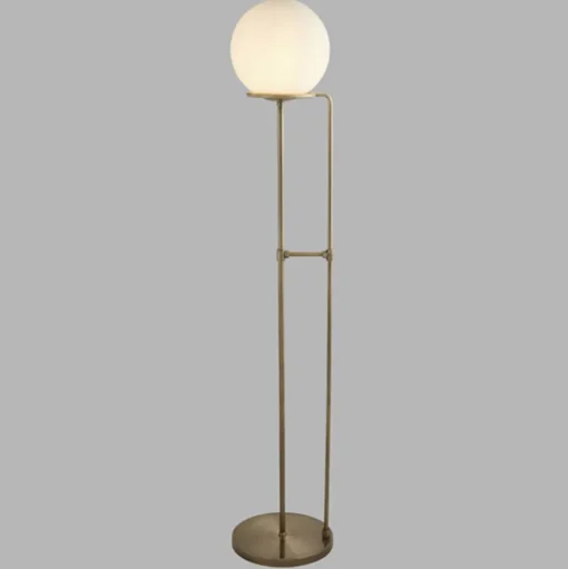 Vloerlamp Sphere in messing antiek met glasbol