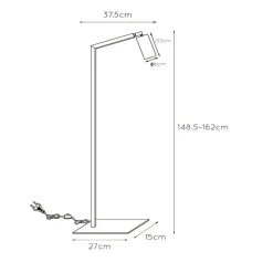 Vloerlamp Sybil draai- en zwenkbaar zwart/goud