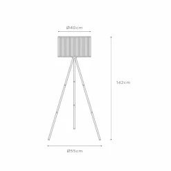 Vloerlamp Tagalog van bamboe, zwart, driebeen