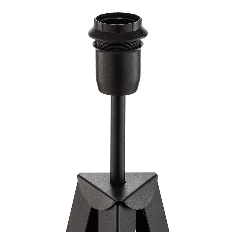 Vloerlamp Tago, driepoot, kap zwart/goud