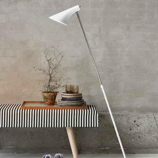 Vloerlamp Vanila, justeerbaar, wit