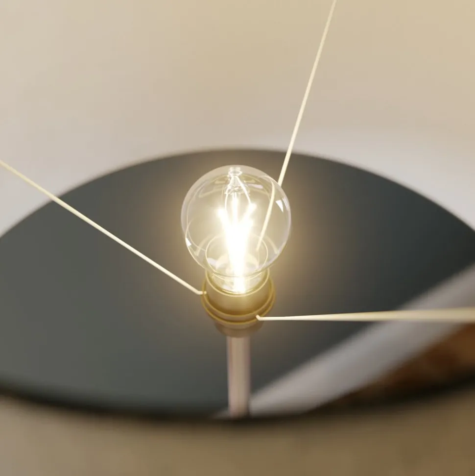 Vloerlamp Vera met stoffen kap en steendecor