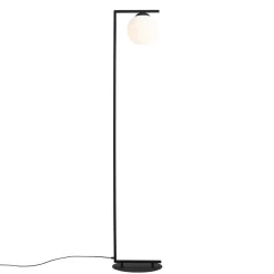 Vloerlamp Zac met bolvormige kap, zwart