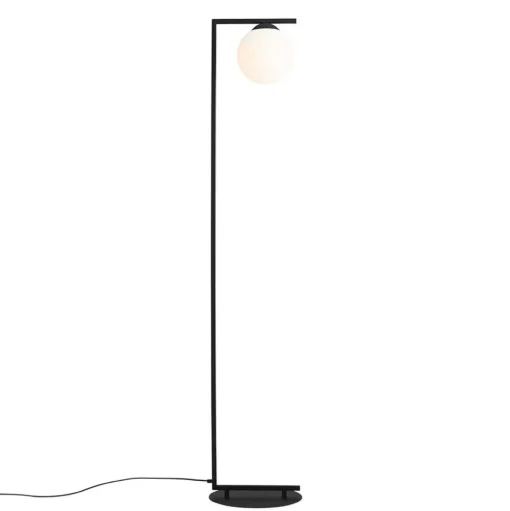 Vloerlamp Zac met bolvormige kap, zwart