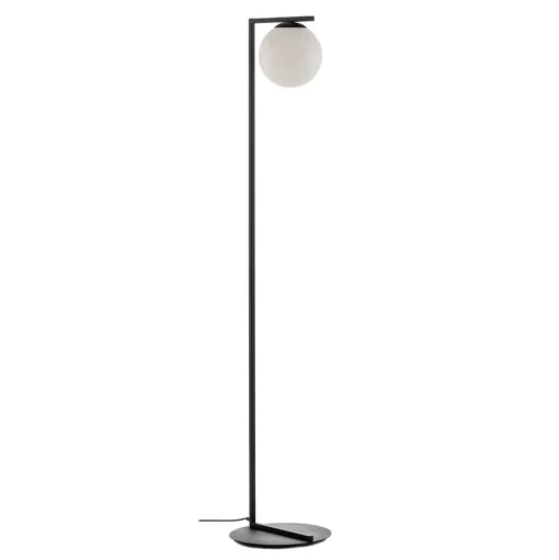 Vloerlamp Zac met bolvormige kap, zwart