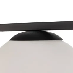 Vloerlamp Zac met bolvormige kap, zwart