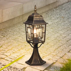 Volturno sokkellamp, roestkleurig, hoogte 47 cm, aluminium