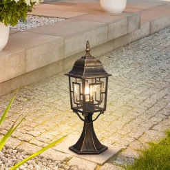Volturno sokkellamp, roestkleurig, hoogte 47 cm, aluminium
