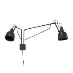 Wandlamp 1002 met stekker, 2-lamps, wit