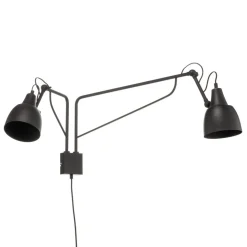 Wandlamp 1002 met stekker, 2-lamps, wit