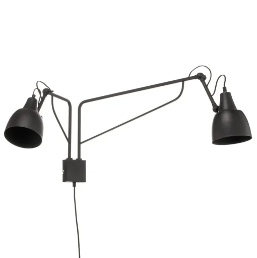Wandlamp 1002 met stekker, 2-lamps, wit