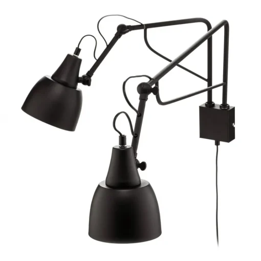Wandlamp 1002 met stekker, 2-lamps, wit