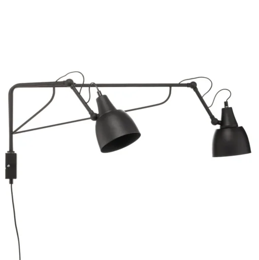 Wandlamp 1002 met stekker, 2-lamps, wit