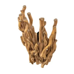 Wandlamp Agar met houten kap