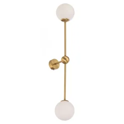 Wandlamp Alison, 2-lamps, messing/wit, 89 cm