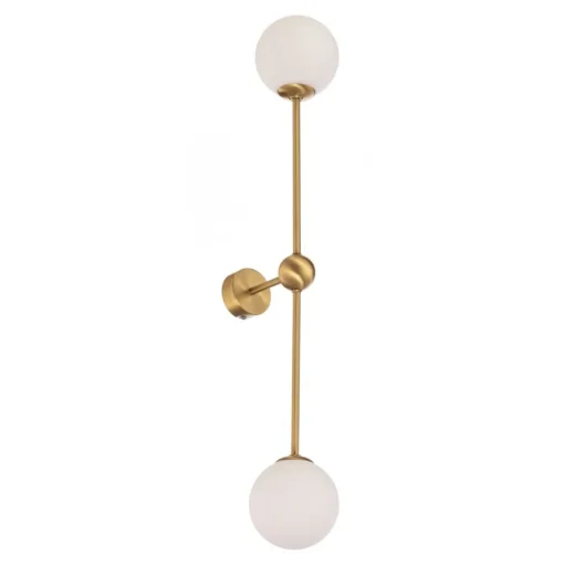 Wandlamp Alison, 2-lamps, messing/wit, 89 cm