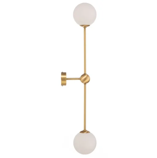 Wandlamp Alison, 2-lamps, messing/wit, 89 cm