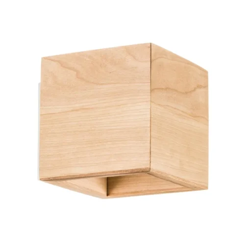 Wandlamp Ara als houten kubus