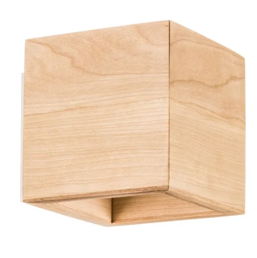 Wandlamp Ara als houten kubus